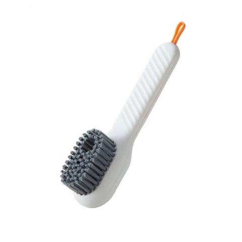 Perie pentru curatare incaltaminte cu recipient pentru detergent, perie multifunctionala pentru incaltaminte si lenjerie, cu peri moi, fara deteriorare, 17.3 x 4.5 x 6 cm, culoare alb