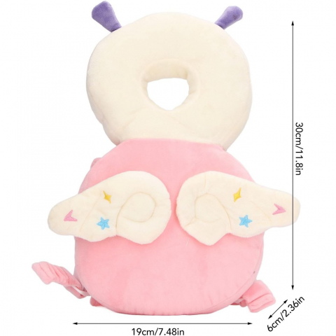 Perna tip rucsac pentru protectia capului, tetiera tip insecta, pentru bebelusi, 33x6x19 cm, 180 g, roz [3]