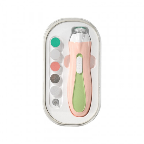 Îngrijire, transport și organizare pentru bebeluși și copii - Pila electrica, pentru copii si bebelusi, din abs, 6 accesorii, cu lumina led, 9.5 x 6 x 17 cm, verde/roz
