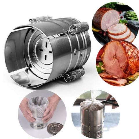Presa din inox  pentru preparat sunca presata, cu capac, dimensiune reglabila in 3 trepte, 15 x 15 x 18 cm, argintiu [1]