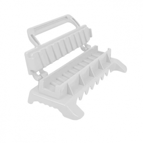 Ajutoare pentru gatit - Presa pentru carne, pentru kebab, cu maner, din abs, 29 x 7.5 x 2.6 cm, alb