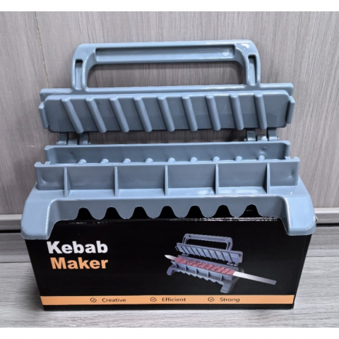 Presa pentru carne, pentru kebab, cu maner, din abs, 29 x 7.5 x 2.6 cm, gri [2]