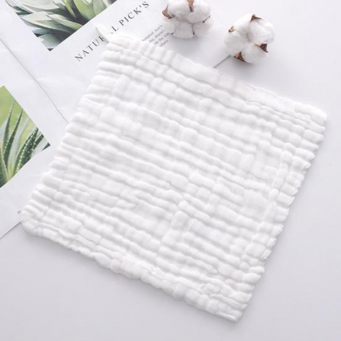 Prosop absorbant, din bumbac, 6 straturi, 30 x 30 cm, alb [4]