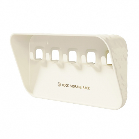Raft de depozitare cu carlig, pentru chei, bijuterii, 20.3 x 4.6 x 10.3 cm, alb [3]