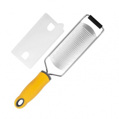 Organizatoare si accesorii pentru bucatarie - Razatoare manuala  perie inclusa, inox, usor de utilizat, 31x6.7 cm, galben