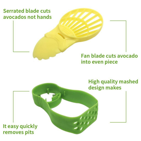Recipient de depozitare avocado 5in1, etans, pentru frigider, din plastic, dispozitiv de taiat, curatat, feliat, 15x4.5x7 cm, gri [7]