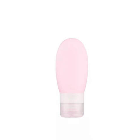 Genti, organizatoare şi accesorii voiaj - Recipient portabil din silicon elegant de voiaj, sticla de calatorie, potrivita pentru lotiune, sampon si alte lichide, anti-scurgere, cu posibilitate de reumplere, capacitate 90ml, 14cm, roz