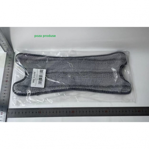 Rezerva mop plat, din fibre superfine, lavabila, 15 x 38 cm, argintiu [3]