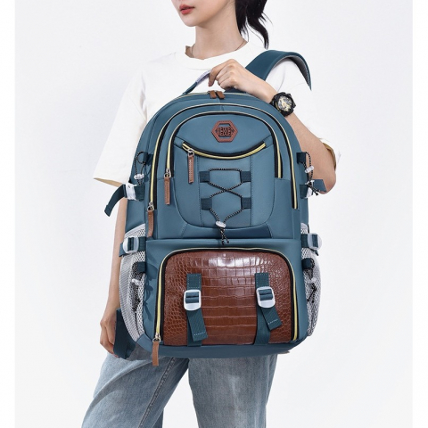 Rucsac multifunctional pentru calatorie, pentru alpinism, voiaj, drumetii, din panza oxford, 34x16x52 cm, albastru marin [1]
