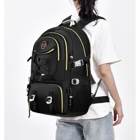 Rucsac multifunctional pentru calatorie, pentru alpinism, voiaj, drumetii, din panza oxford, 34x16x52 cm, negru [2]
