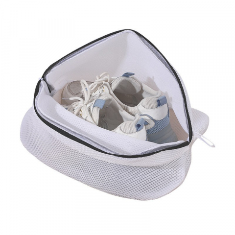 Sac pentru spalare si uscare incaltaminte compatibil cu masina de spalat, material rezistent, 42 x 24 x 24 cm, alb