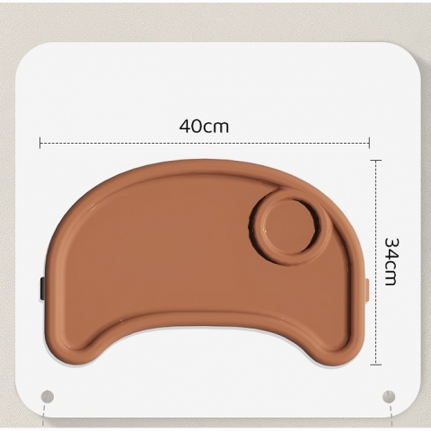 Scaun de masa pentru bebelusi si copii  cu roti, telescopic, pliabil, masuta reglabila, suport picioare, scaun invelis piele artificiala, centura siguranta, spatiu depozitare, 97 x 73 x 65 cm, maro [8]