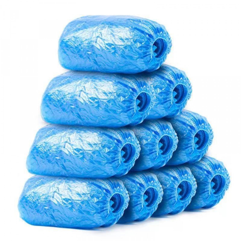 Produse ingrijire incaltaminte - Set 100 huse de pantofi impermeabile de unica folosinta, universale, albastre, pentru zile ploioase