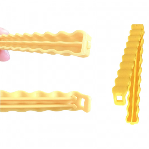 Set 12 clipsuri de etansare, pentru pungi alimentare, condimente, suport cu magnet, model cartofi prajiti, din plastic, multicolor [8]