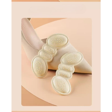 Set 2 branturi cu pernute pentru calcai, suport interior pentru incaltaminte, marime universala, aderent pe piele, crem [2]