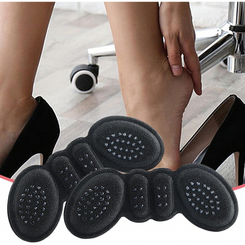 Set 2 branturi cu pernute pentru calcai, suport interior pentru incaltaminte, marime universala, aderent pe piele, negru [5]