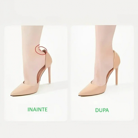 Set 2 branturi cu pernute pentru calcai, suport interior pentru incaltaminte, marime universala, aderent pe piele, negru [3]