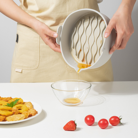 Set 2 tavi din silicon ecologic pentru air fryer  temperatura maxima 230 grade, reutilizabile, reciclabile, cu manere anti-alunecare, fund antiaderent, 18.7 x 19.5 x 7 cm, gri [8]