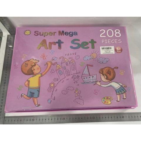 Set 208 piese, complet pentru pictura si desen, tip servieta, 3-12 ani, 40.5 x 5 x 30 cm, roz [2]