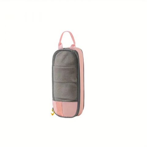 Set 3 genti de calatorie  pentru depozitare, compresibile, 3 dimensiuni, mic, mediu, mare, impermeabile, fermoar dublu, roz [2]