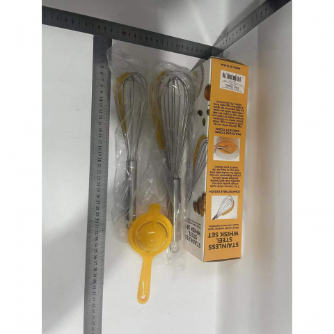 Set 3 ustensile pentru bucatarie  2 teluri, un separator oua, inox/silicon, galben [5]