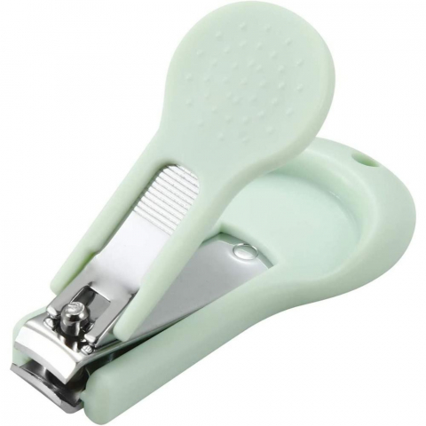 Set 4 piese ingrijire unghii bebelusi, din abs+otel inoxidabil, cutie de depozitare tip bufnita, de la 0 luni, 11.5 x 5 x 11.5 cm, verde [2]