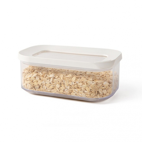 Set 5 cutii de depozitare alimente, capac alb, din abs+silicon, 23 x 15 x 27 cm, transparent [6]