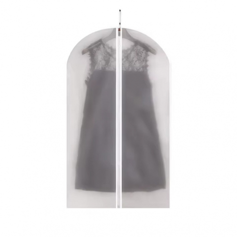 Organizatoare, perne voiaj şi accesorii - Set 5 huse de depozitare cu fermoar, pentru haine, de protectie, pentru voiaj, netesut, rezistent la praf, 60x100 cm, transparent-alb