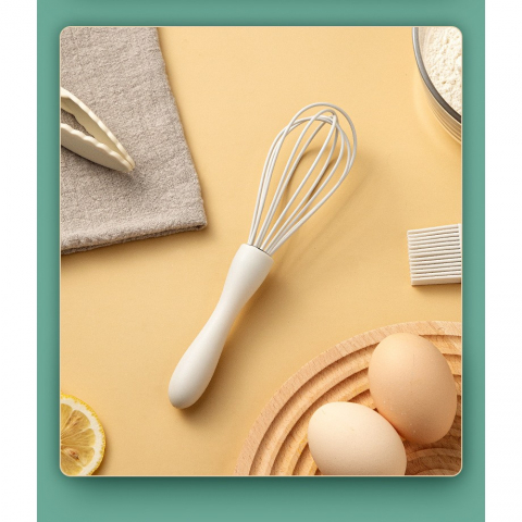 Set 6 ustensile de bucatarie, din silicon+inox, termorezistente, antiaderente, 23 x 13 x 3 cm, alb ivory [11]