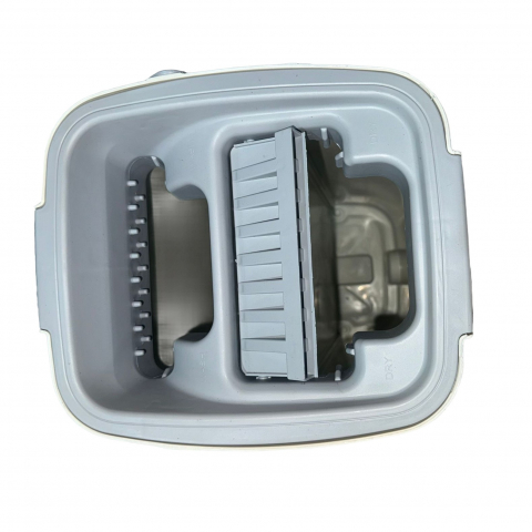 Set de curatenie, mop si galeata, capacitate 5.7 l, 4 rezerve microfibra incluse, plastic, utilizare umeda/uscata, stoarcere fara maini, albastru/alb [6]