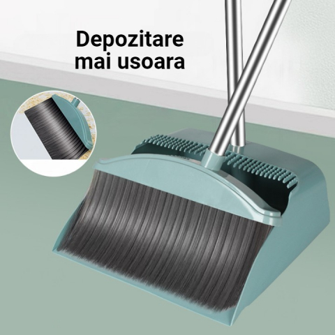 Set matura, faras cu coada si matura silicon, pentru uz casnic, plastic/otel, albastru deschis, 90 x 72 x 100 cm [3]