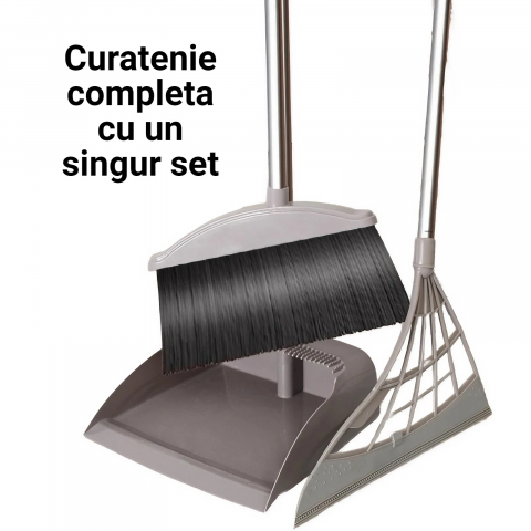 Set matura, faras cu coada si matura silicon, pentru uz casnic, plastic/otel, gri, 90 x 72 x 100 cm [5]