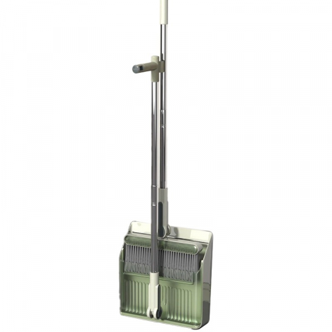 Îngrijire şi confort acasă - Set matura si faras cu coada cu dinti de pieptene pentru curatare matura, rotativ, pliabil, detasabil, otel inoxidabil si polipropilena, 99 x 30 cm verde