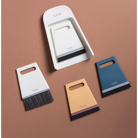 Set mini matura si faras, uz casnic, doua perii, pentru birou, bucatarie, casa, 19.5x13.8x3.6 cm, galben [3]