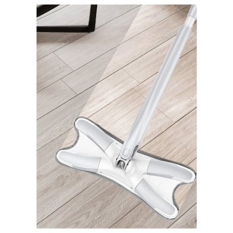Set mop plat + galeata, cu sistem de stoargere, lungime telescopica 140 cm, argintiu/galben [3]