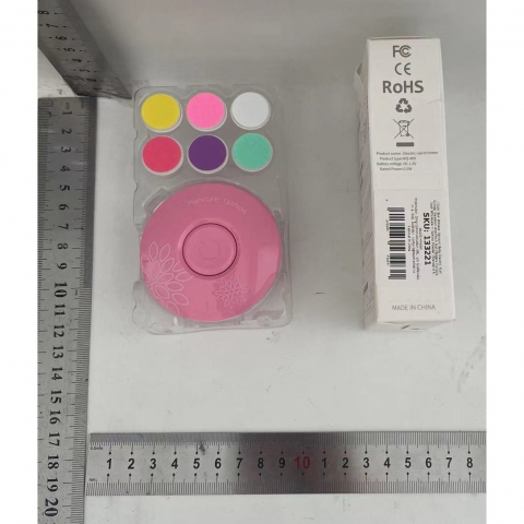 Set pila electrica cu baterie, pentru copii si bebelusi, din abs, 6 accesorii, model cu flori, 6.5 x 1.8 cm, roz [5]