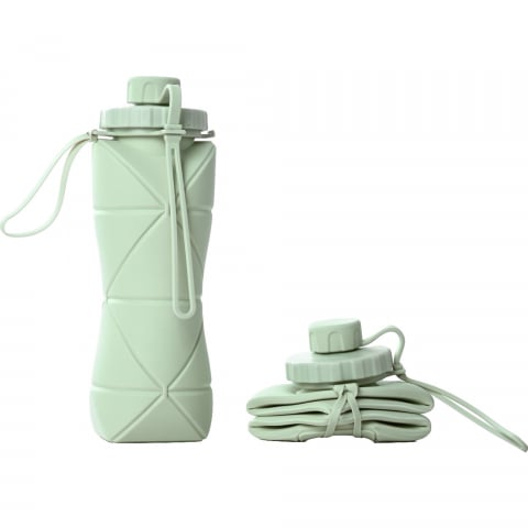 Genti, organizatoare şi accesorii voiaj - Sticla de apa pliabila  din silicon,reutilizabila, rezistenta la temepreturi ridiate, usor de depozitat si carat, 22 x 7.8 cm, 600 ml, verde