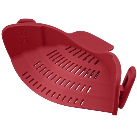 Strecurator filtru pentru vase, din silicon rezistent la temperaturi inalte, universal, paste, legume, fructe, 23x12.5x6.7 cm rosu [5]