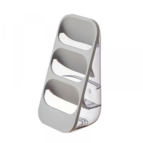 Accesorii și ustensile in bucatarie - Suport - organizator pentru tacamuri, 3 compartimente, suport pentru cosmetica, ustensile, material pp durabil, 33 x 16 x 15 cm gri
