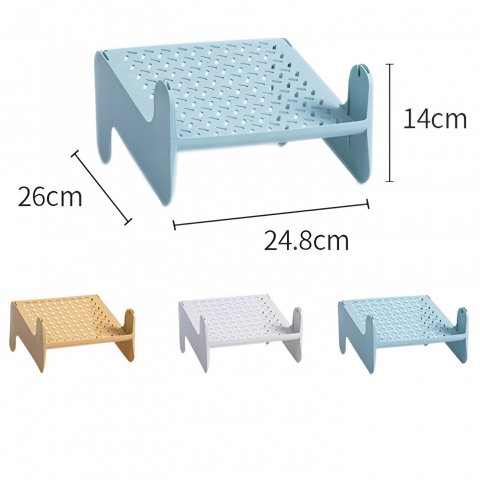 Suport pentru pantofi, cu doua straturi, organizator, antiderapant și durabil, 26x24.8x16 cm, albastru [3]