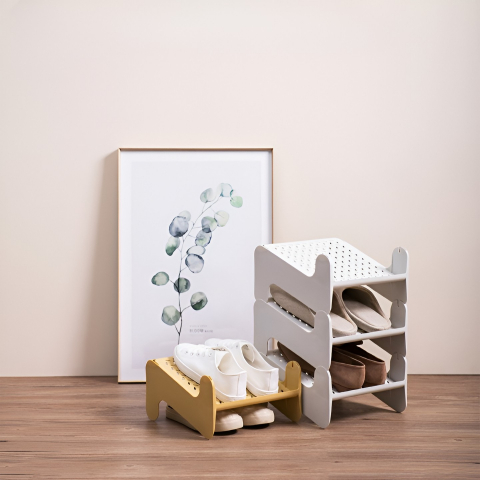 Suport pentru pantofi, cu doua straturi, organizator, antiderapant și durabil, 26x24.8x16 cm, maro [2]