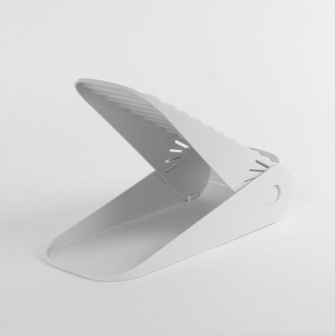 Suport pentru pantofi, cu două straturi, organizator, antiderapant și durabil, inălțime reglabilă, 25.5x11x7.5 cm, alb, 150 g [4]