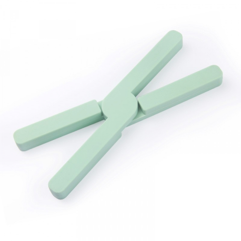 Accesorii și ustensile in bucatarie - Suport pliabil din silicon pentru vase fierbinti  portabil, usor de depozitat, rezistent la temperaturi foarte ridicate, 14.5 x 7.5 x 1.6 cm, antialunecare, verde