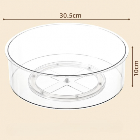 Suport rotativ pentru condimente, multifunctional, rotund, 360 de grade, pentru bucatarie, plastic, 30.5x30.5x10 cm, transparent [3]