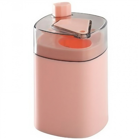 Accesorii și ustensile in bucatarie - Suport scobitori, automat, cu buton si capac, din pp, 9.5x6 cm, roz