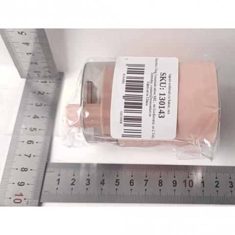 Suport scobitori, automat, cu buton si capac, din pp, 9.5x6 cm, roz [3]