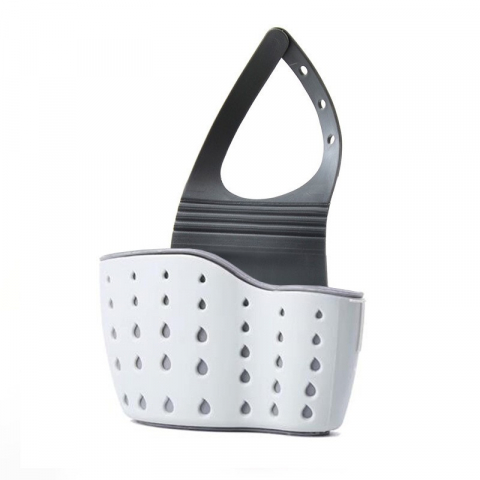 Accesorii și ustensile in bucatarie - Suport scurgere pentru burete si laveta de vase bucatarie, albastru, curea reglabila, plastic flexibil, 15x 5x 21cm