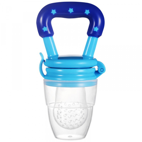 Scaune, seturi de masă și accesorii bebeluși - Suzeta pentru diversificarea alimentatiei/dentitie  potrivit pentru fructe si piure proaspat, albastru, fara bpa