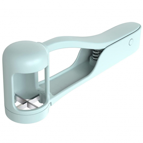 Ajutoare pentru gatit - Taietor de struguri manual, usor de curatat si folosit, plastic si otel, albastru deschis, 16.5x5.5 cm