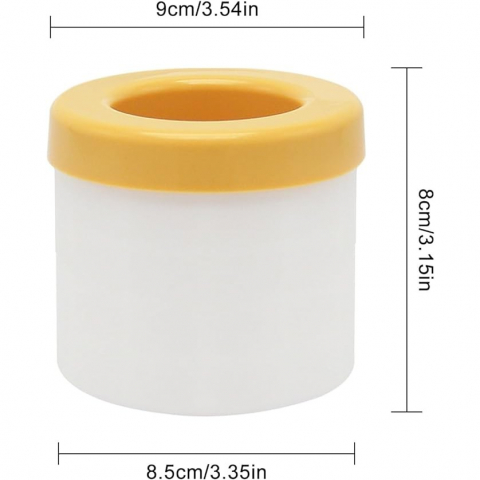 Tava de gheata din silicon cu capac, forma de gheata pentru racirea bauturilor, in forma de pahar, silicon fara bpa, cuburi de gheata, 9x8.5x8 cm, galben [5]